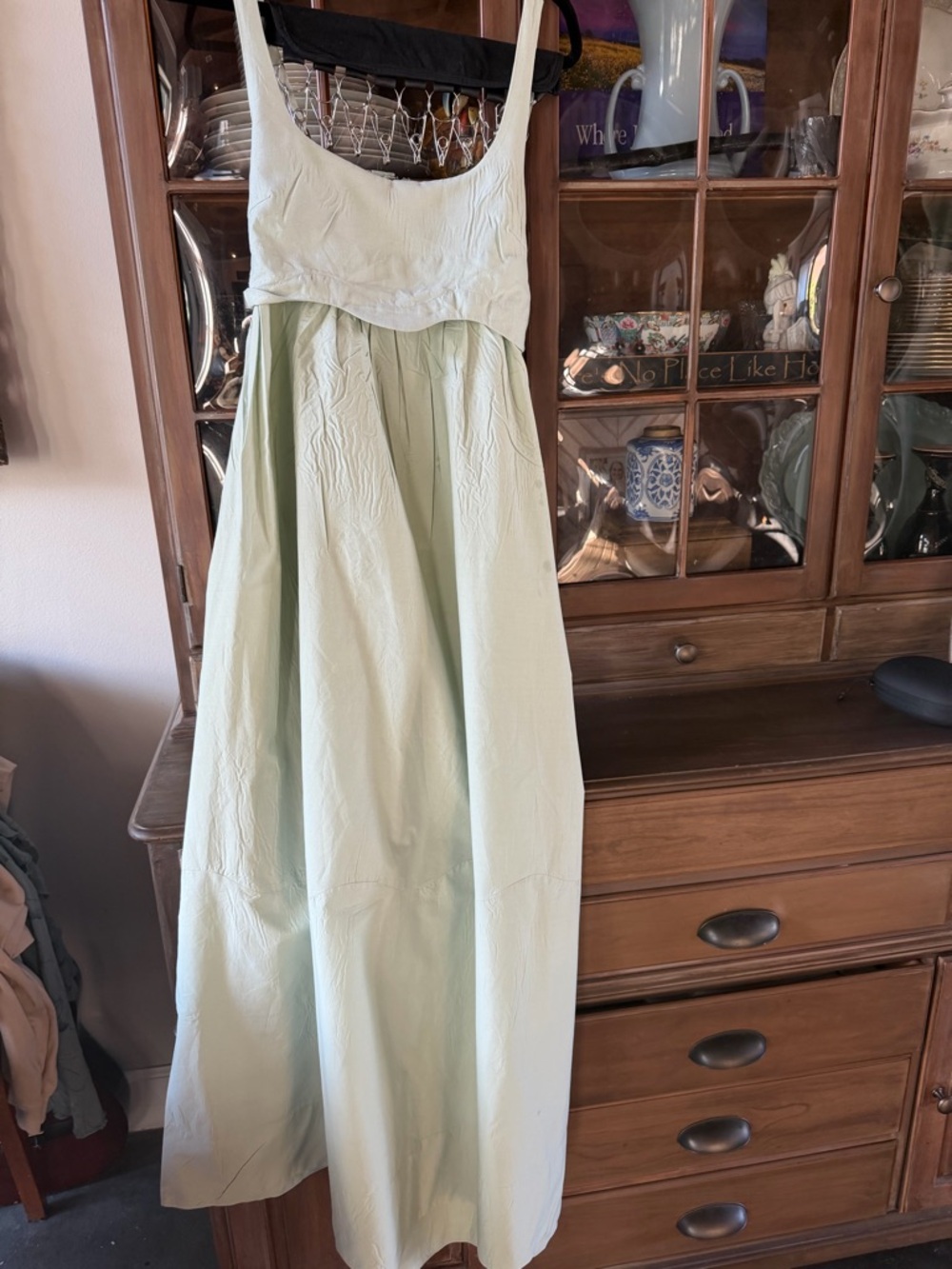 Sleeveless Light Green Maxi Dress